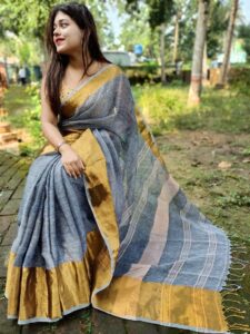 Pure Linen Saree
